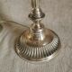 Candle holder in silver bronze, Louis XVI style, mounted in lamp