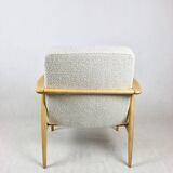 White Ivory Boucle GFM63 Lounge Chair by J. Kedziorek, 1970s