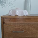 Suspension ancienne en verre rose opalin