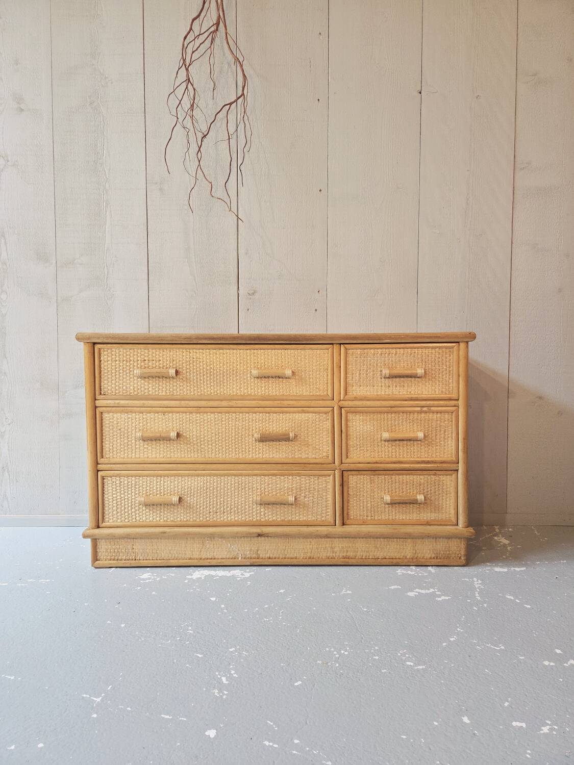 Rattan chest of drawers