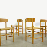 Set of four original oak dining chairs, model J39, by Børge Mogensen for F.D.B. Mobler, Denmark 1960