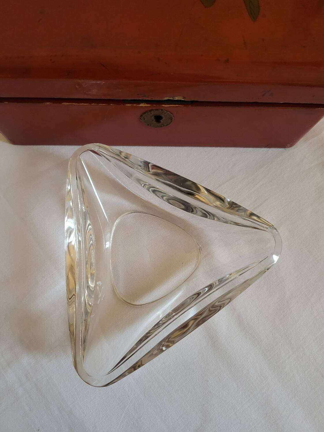 Val St Lambert Crystal Pocket Ashtray