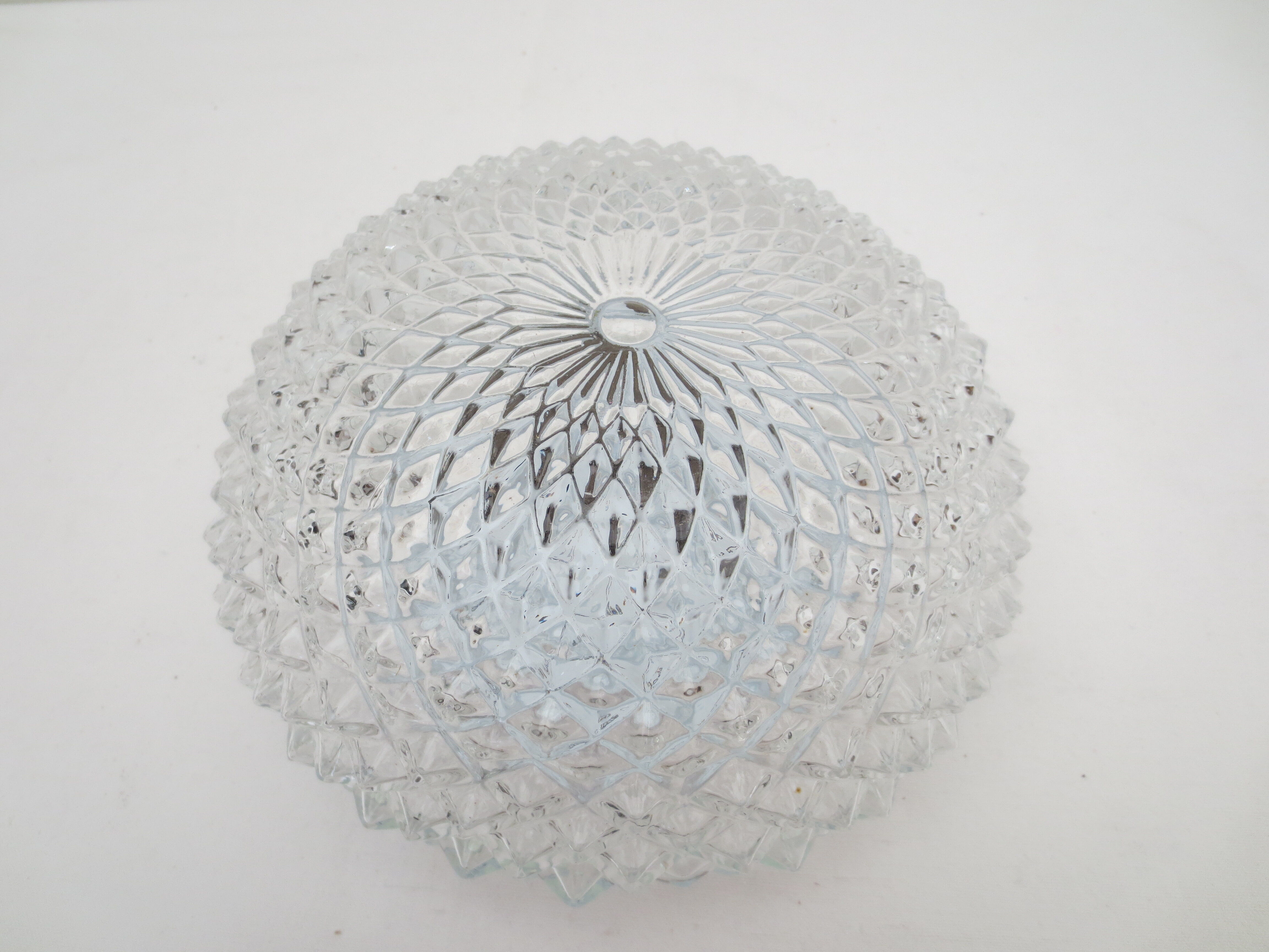 Ceiling lamp or wall lamp in cut glass and metal
