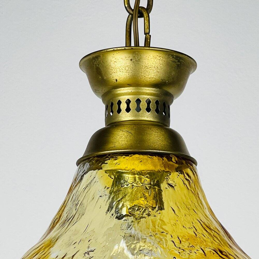 Vintage Murano glass pendant lamp by AV Mazzega, Italy, 1950s.