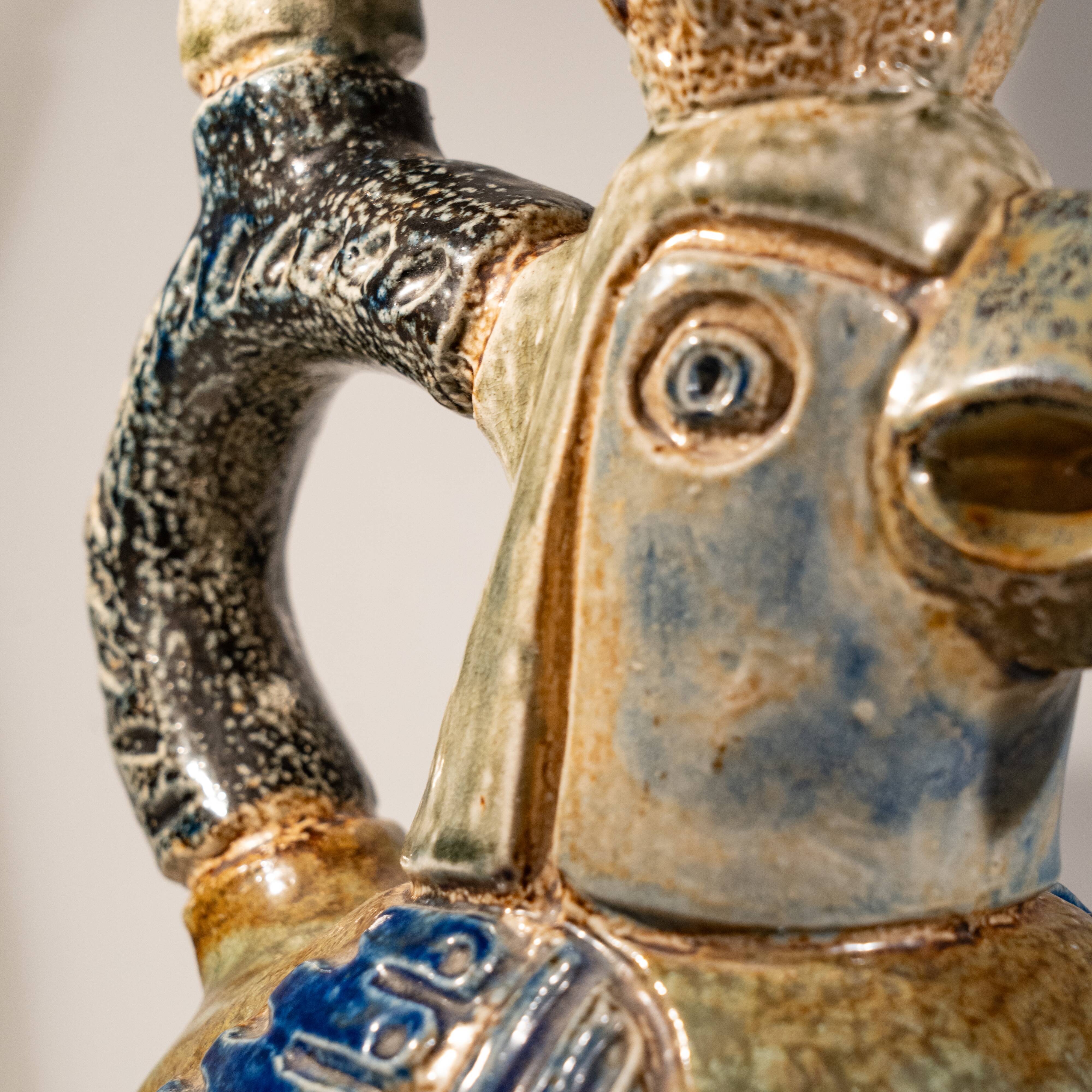 vase / zoomorphic sculpture "INCAS bird N°3225" ceramic stoneware 1950s