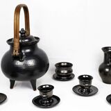 Jean Marais Tea Service, black ceramic 1980