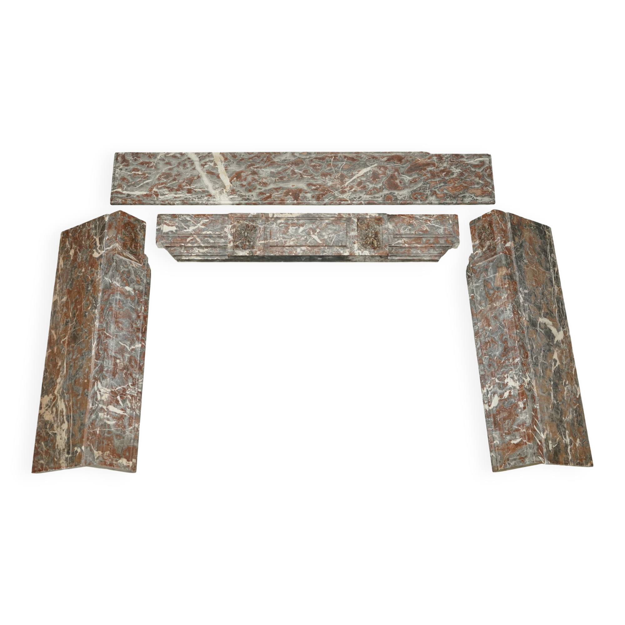 Antique marble fireplace in Saint Remy, Louis XVI style.