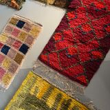 Vintage Swedish Red High Pile Rya Rug