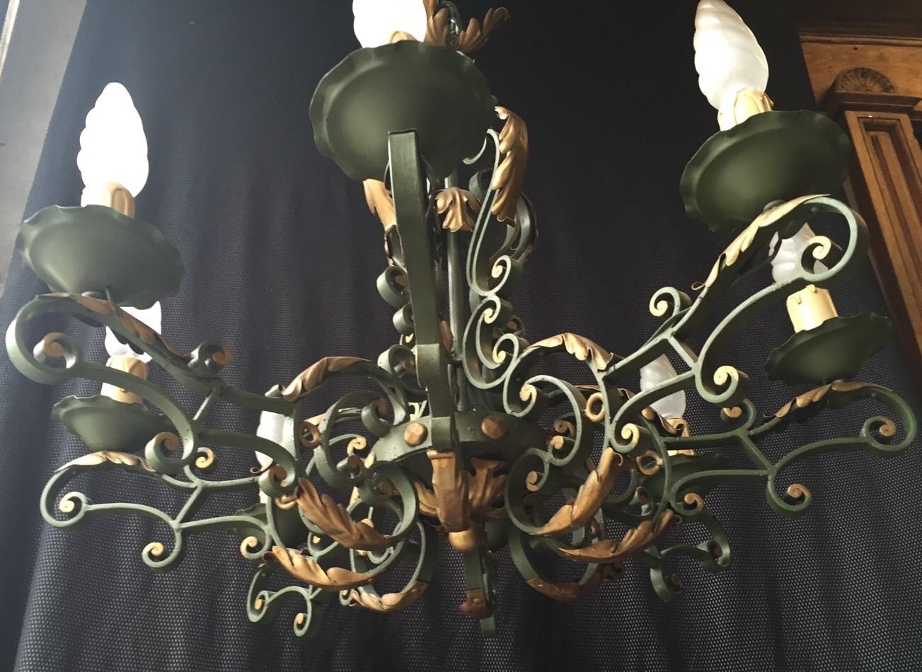 Wrought iron chandelier 1940