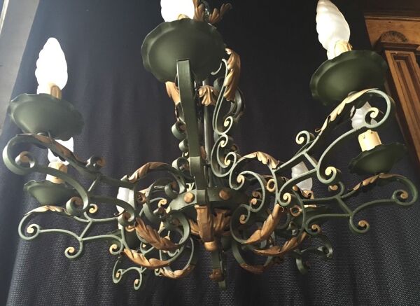 Lustre en fer forgé  époque 1940