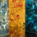 Fractal resin lamp set of 3, circa 1970