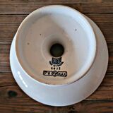 Saint Amand blue iron earth compote, Arabesque decoration, early 1900s.