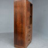Bahut high art deco 1930 display case door shelf 4 rosewood drawers