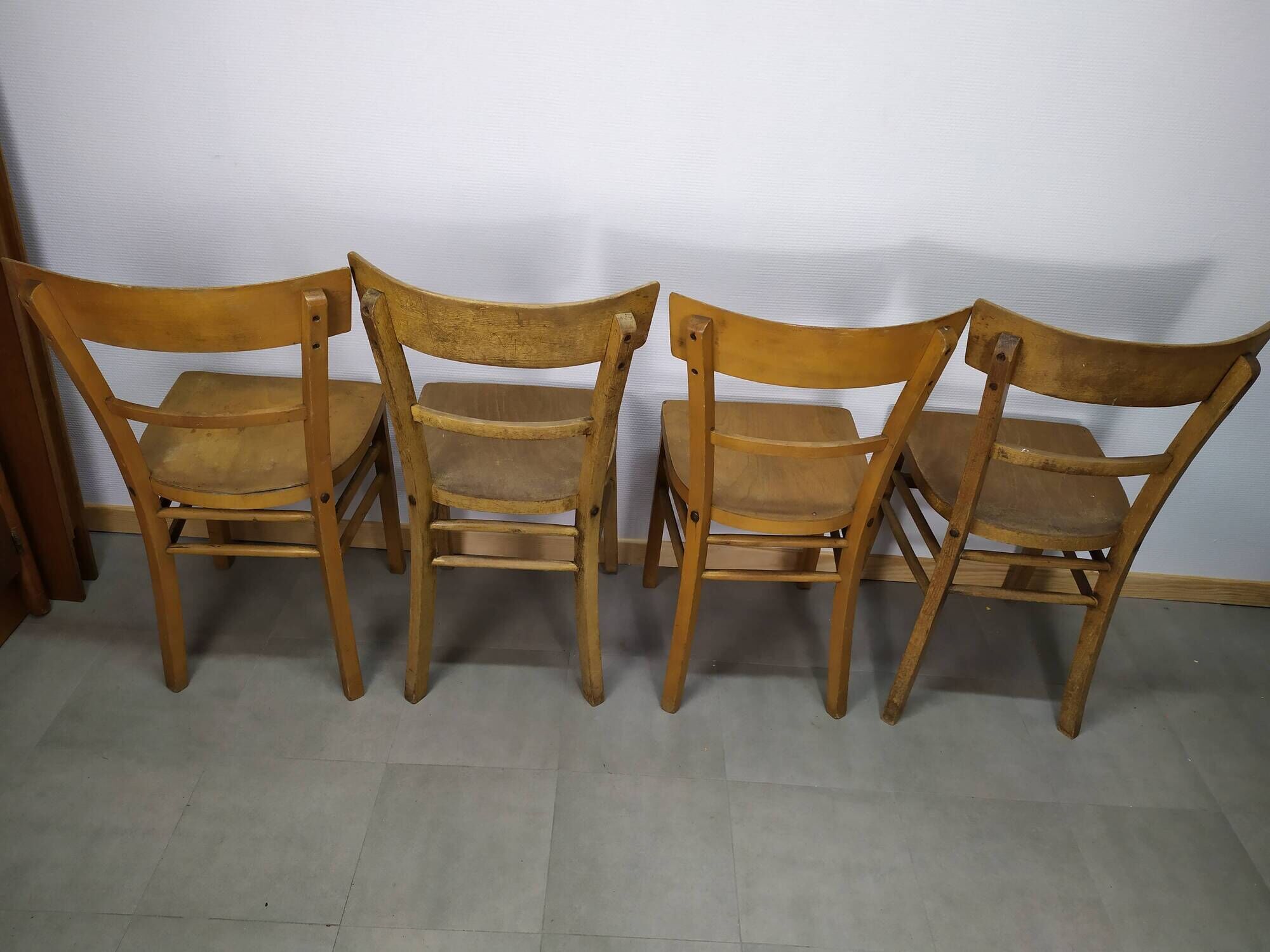 Lot of 4 Luterma Wood Bistrot Chair - year 50 - 60
