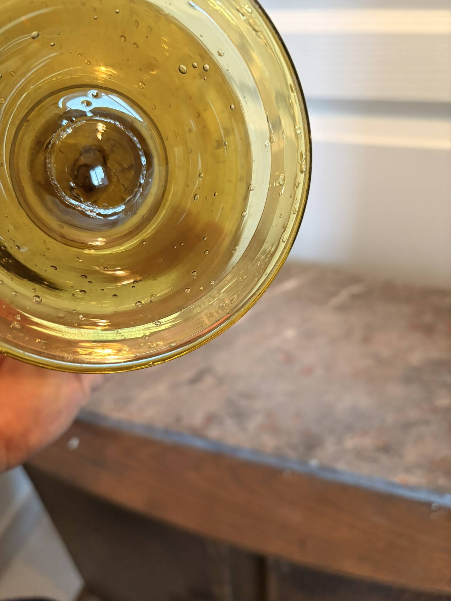 Old Vase Candle Holder Chandelier Blown Glass Bubbled Green BIOT