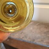 Old Vase Candle Holder Chandelier Blown Glass Bubbled Green BIOT