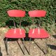 Pair of red Formica chairs from the 70s