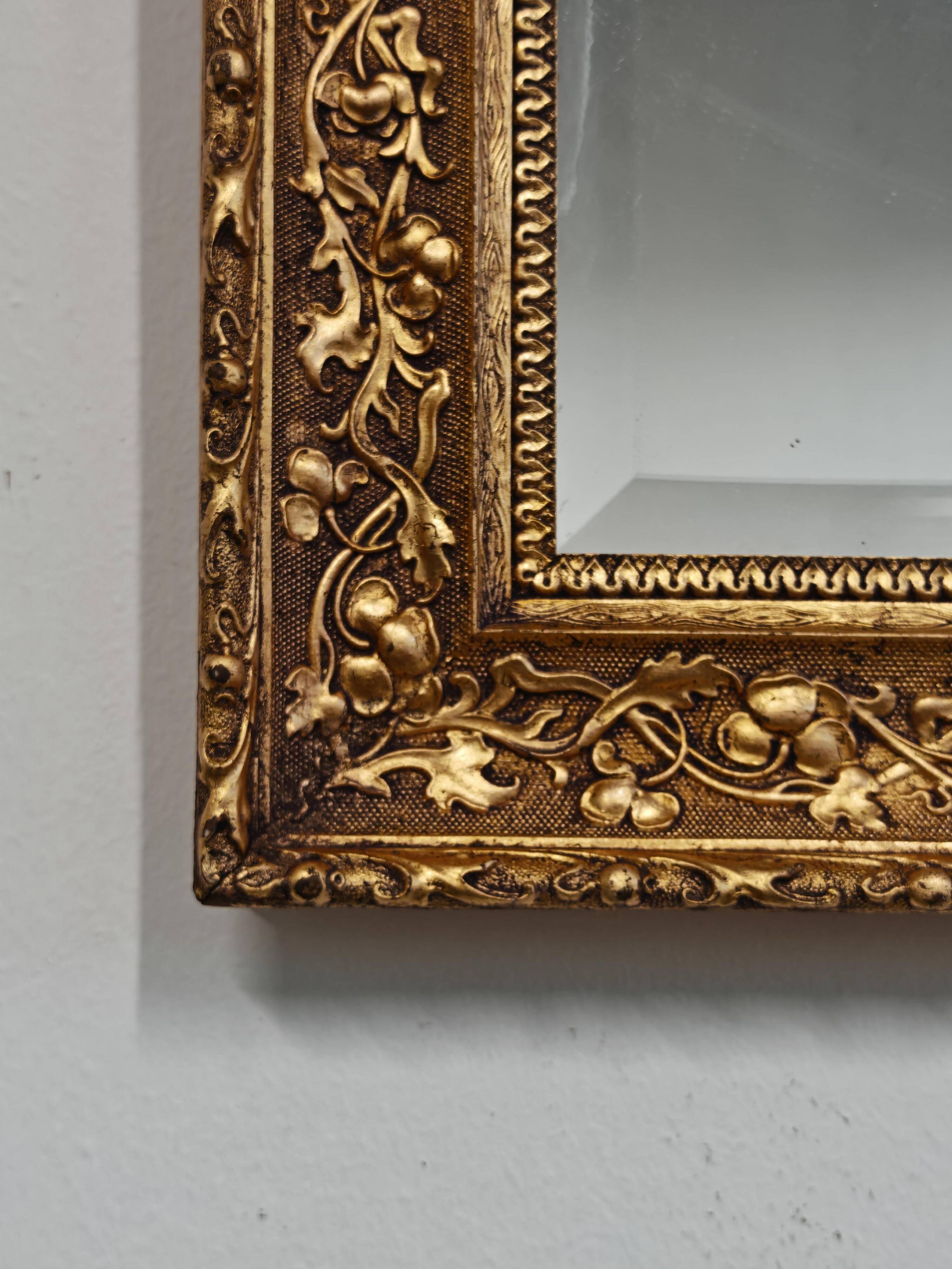 Miroir ancien en bois doré, style néoclassique, 19ème siècle