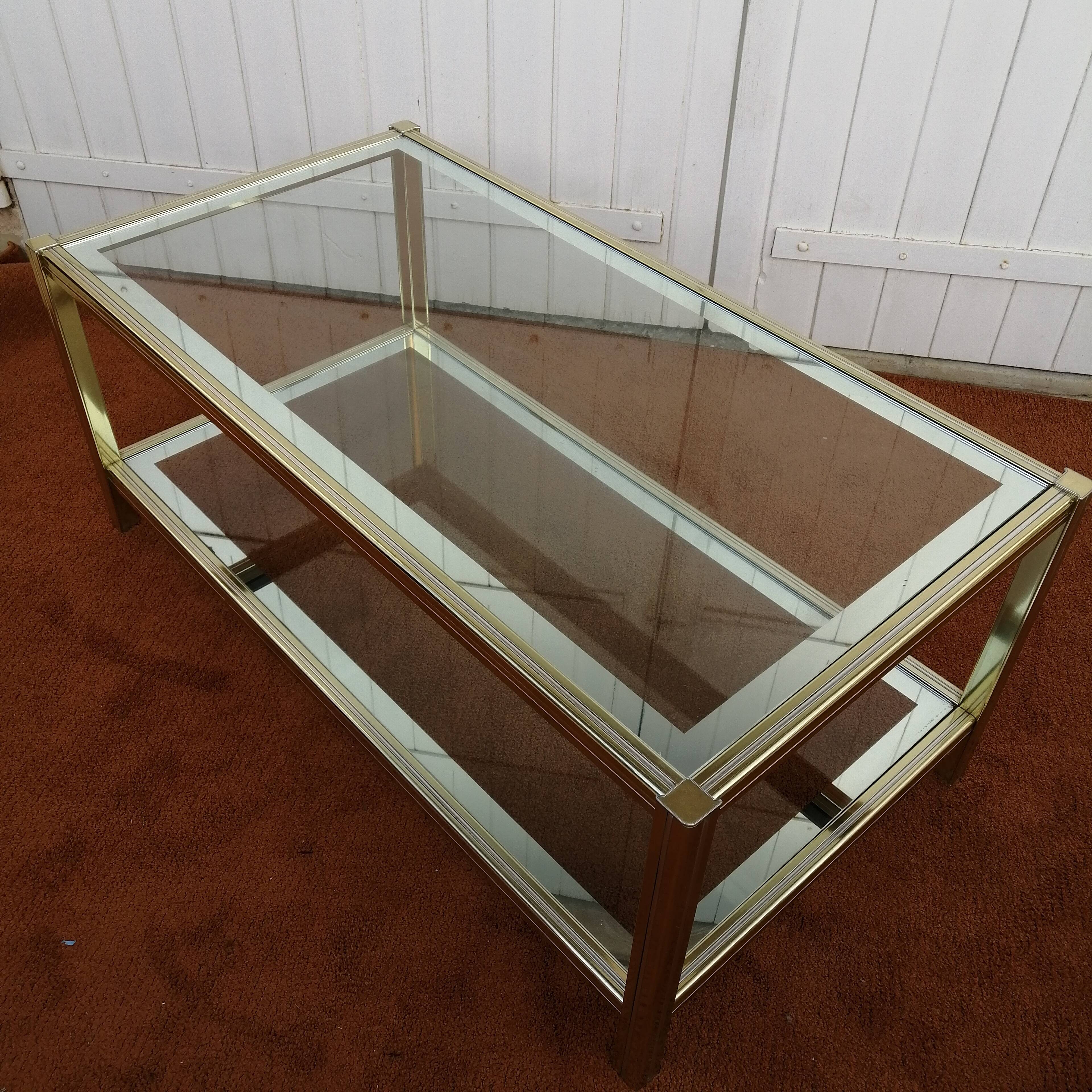 Jansen & Pierre Vandel spirit glass coffee table from the 60s