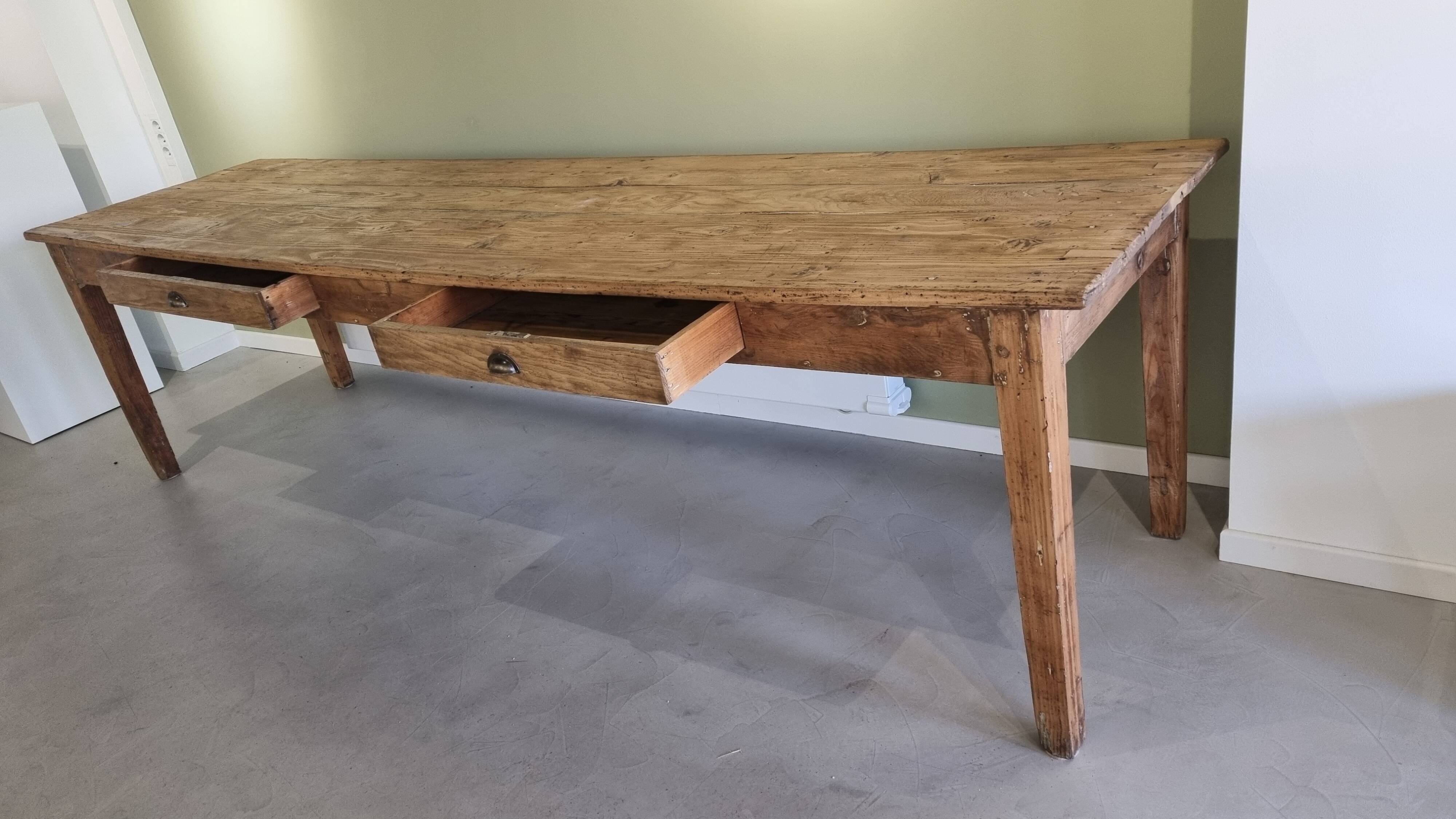19th-century farmhouse table in pine