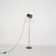 Lampadaire en métal noir du milieu du siècle des années 1960