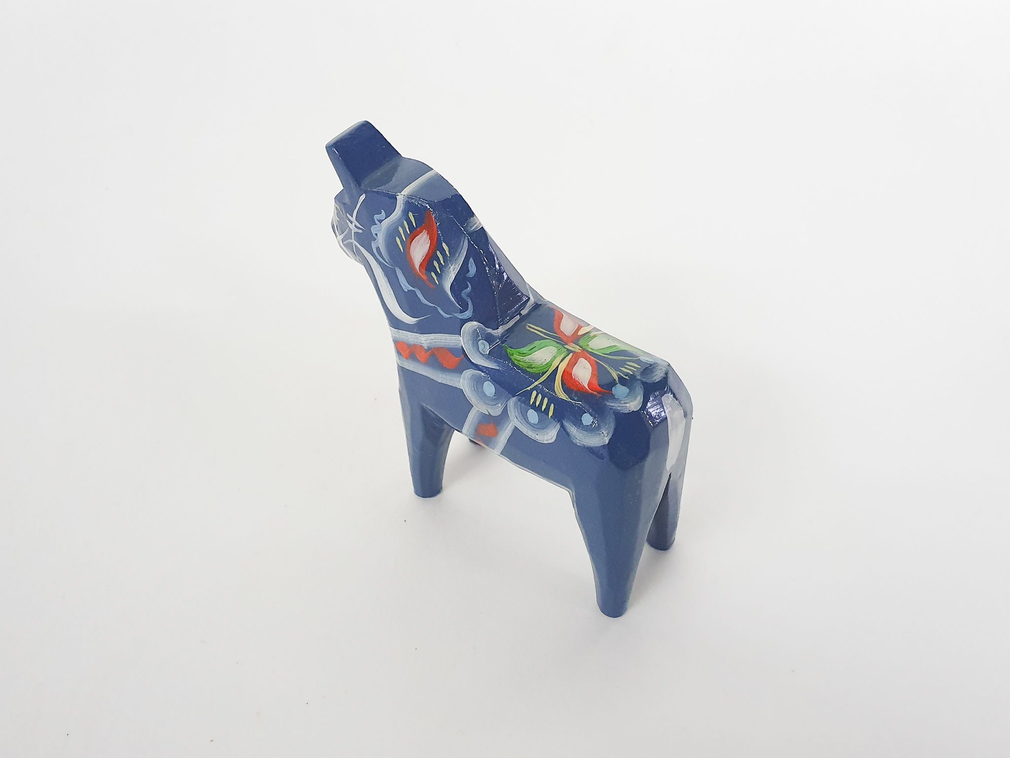 Handpainted blue Nils Olsson, "Dala" horse, Sweden 1960's