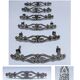Six Huwil metal handles for neo-classical drawers from the 60s