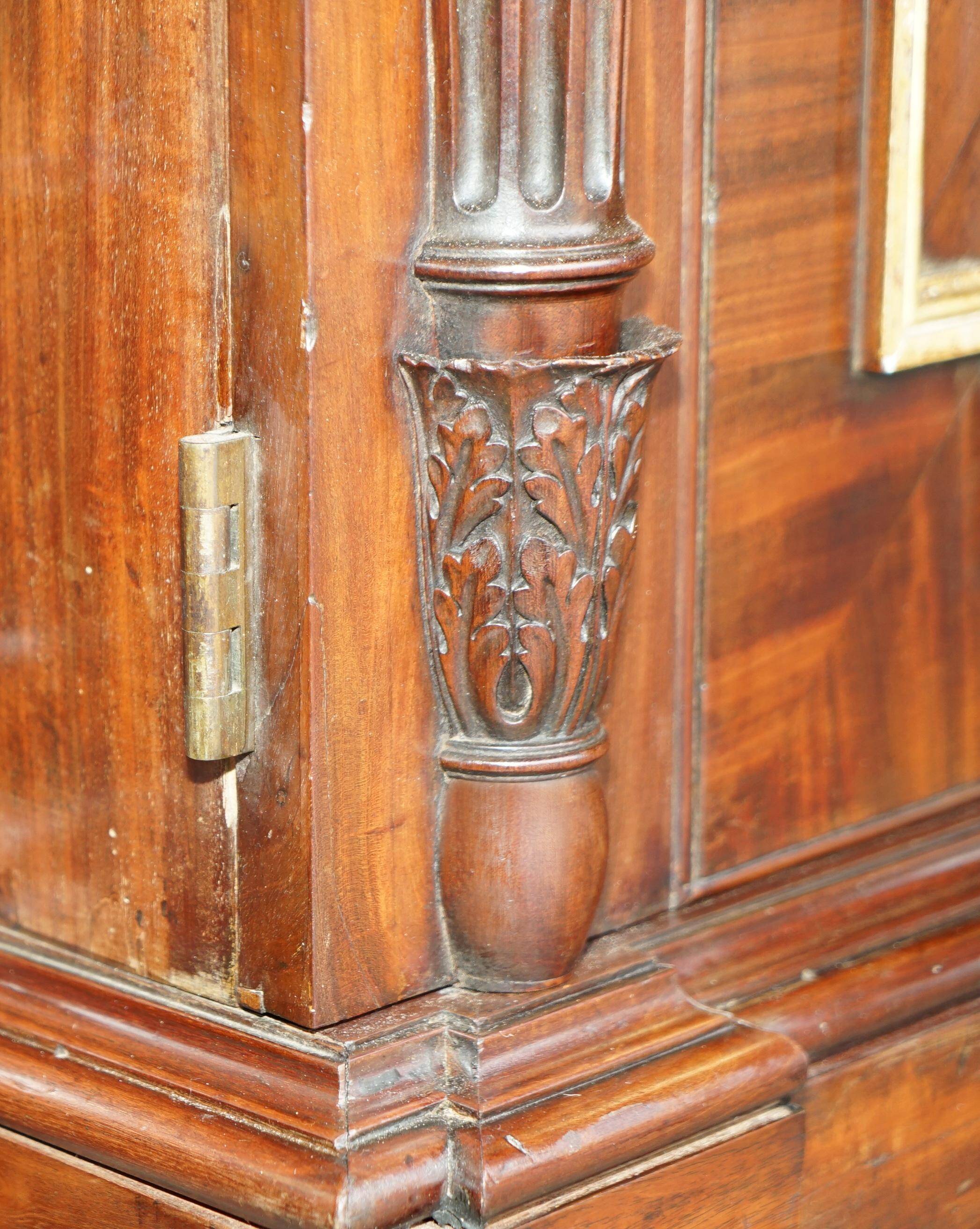 Monumental antique buffet in rosewood Regency with Italian marble.