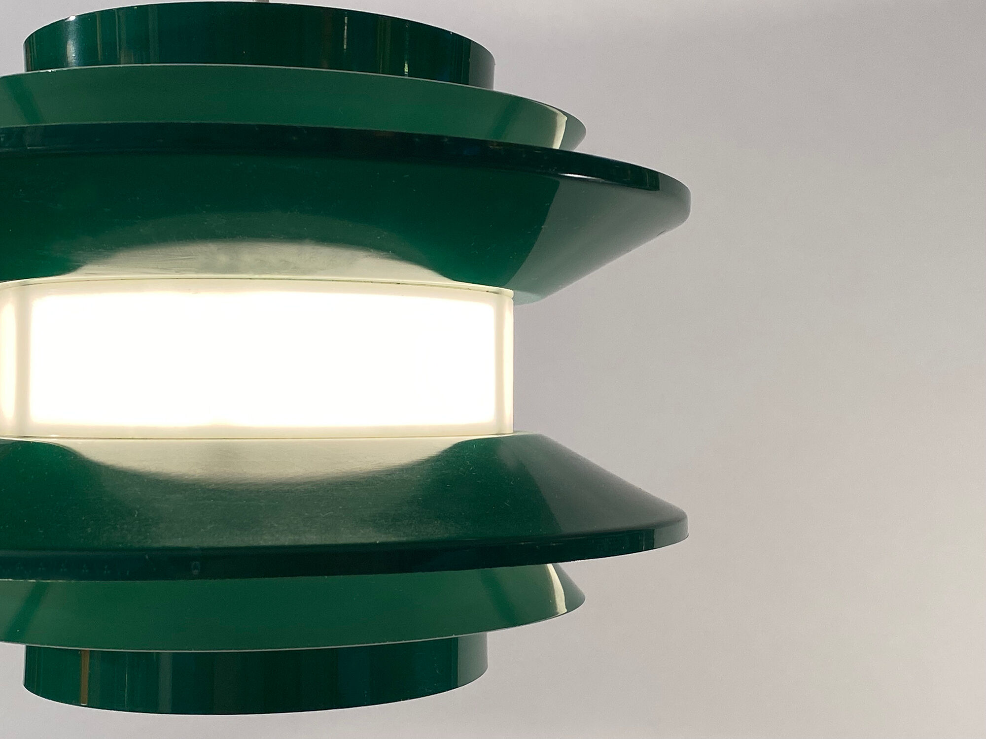 Pendant light "Trava" green version by Carl Thore for Granhaga Metallindustri. Sweden 1970s