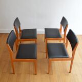 Suite of 4 Scandinavian chairs vintage Teck 960s