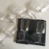 series of 5 early 20th crystal water glasses