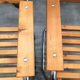 Chairs made of wood and tubular steel