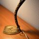 Bronze and opaline Art Nouveau lamp