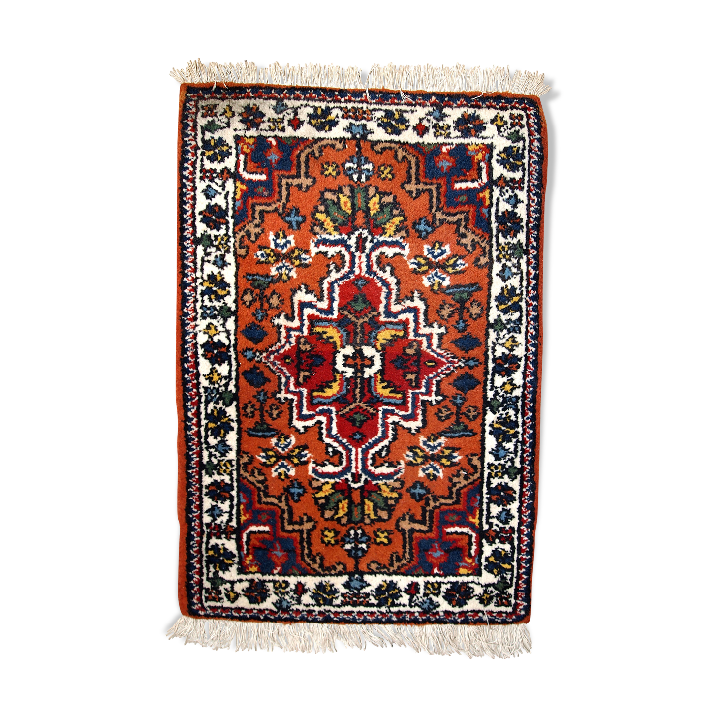 Vintage Persian Hamaadan done hand 40cm x 59cm carpet 1970 s