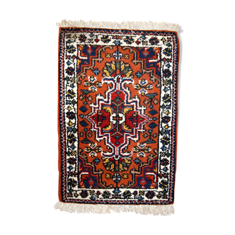 Tapis vintage persan hamaadan 40 x 59cm 1970s