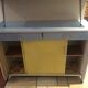 Blue and yellow formica buffet
