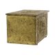 Large Repoussé Chest Coal Fireplace Brass Wood Early 20th Century