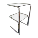 Table d'appoint en chrome et verre