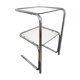 Side table in chrome and glass