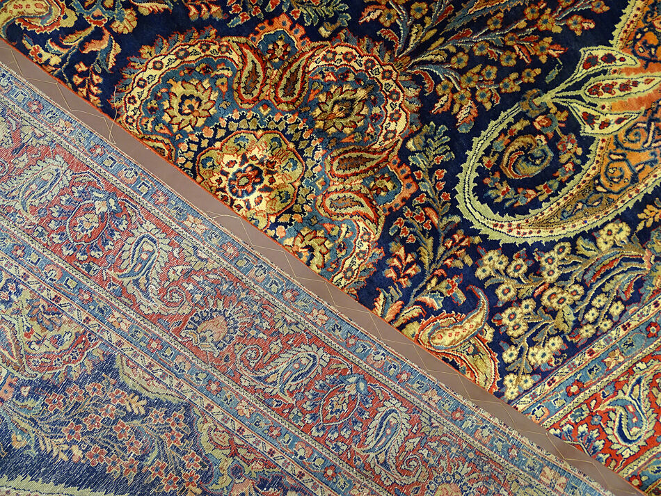 Persian living room carpet entirely handmade "Ghomseh" 330x217cm