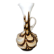 Murano glass vase Carlo Moretti vintage opaline, marbled brown and white, 70s