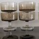Set of 8 glasses of cavalier Luminarc smoked vintage 70'S champagne