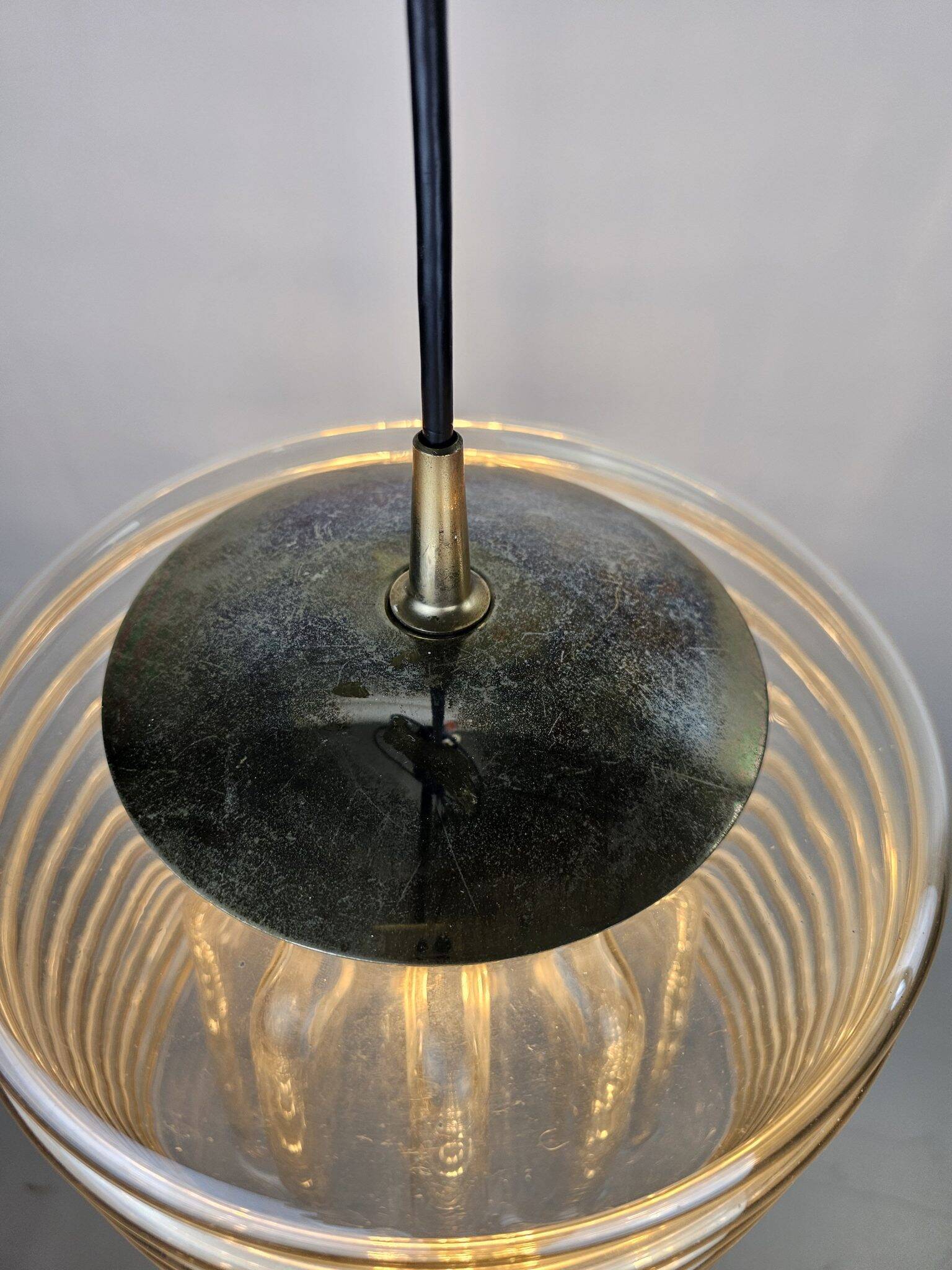 Pendant glass lamp by Peill & Putzler 1970s