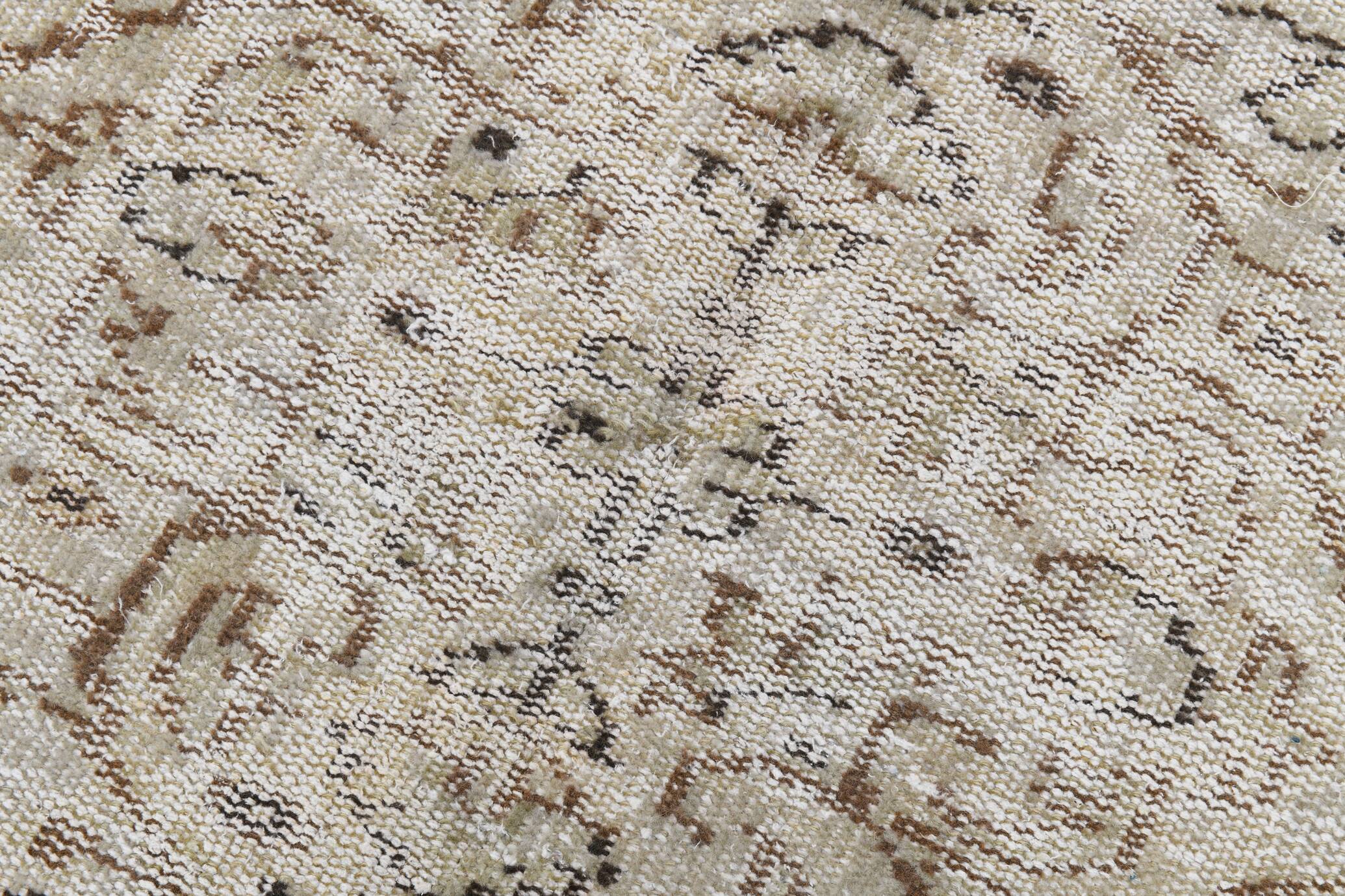 5x9 Brown & Beige Madallion Pattern Vintage Rug, 171x267Cm