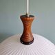 Teak and pleated white opaline suspension, Massive, 1960