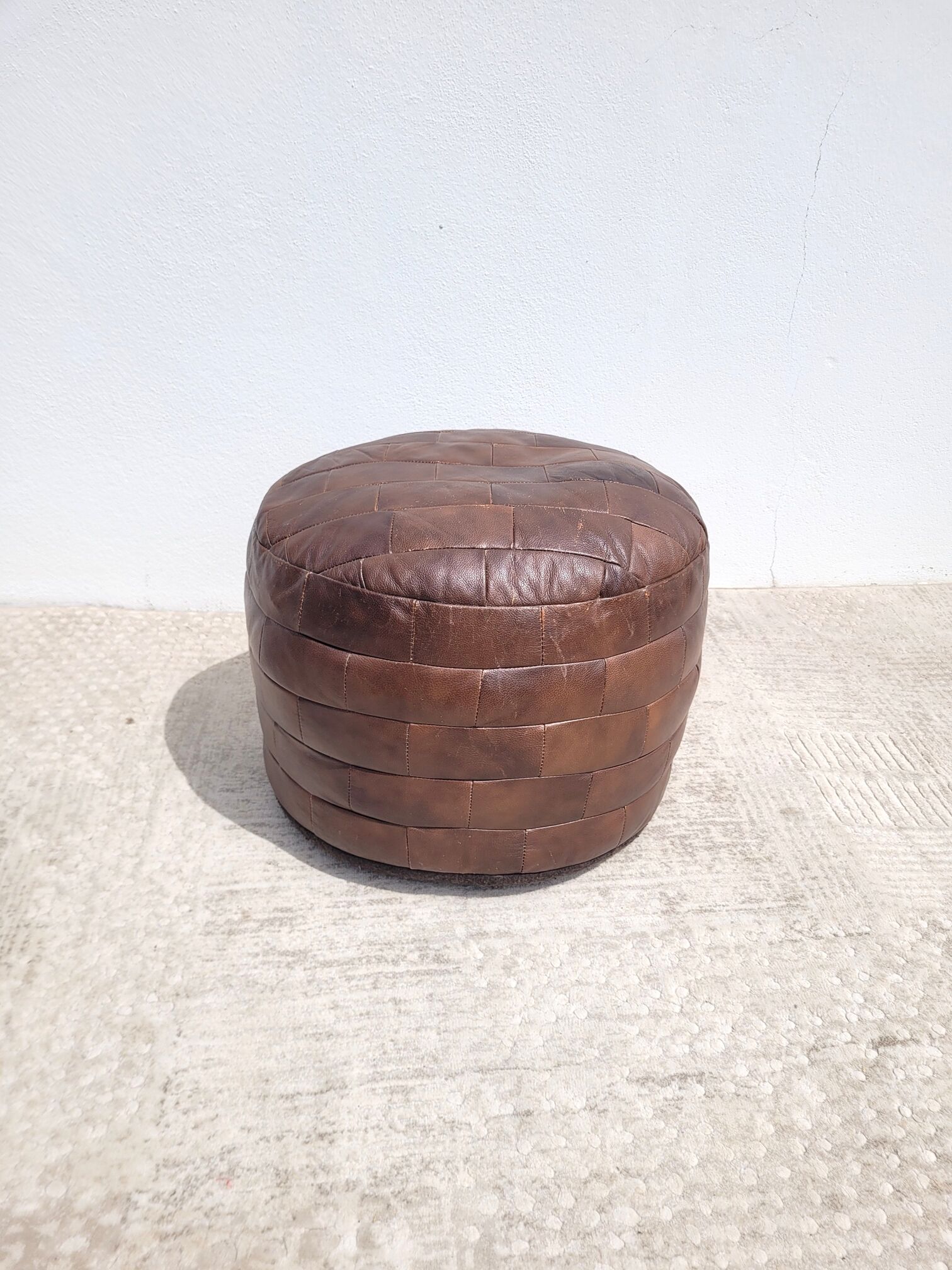 Pouf cuir en parchwork