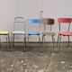 Mismatched formica chairs and stool 1960