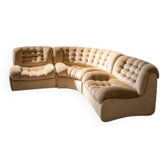 Modular sofa semicircle '70, F.lli Carloni set of 3
