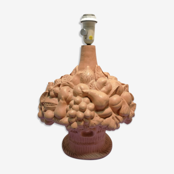 Lampe fruits en terre cuite 1970