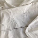 Linge ancien drap brodé monogramme AM